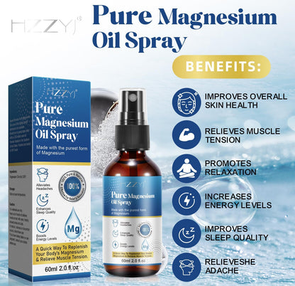 Pure Magnesium Oil Spray, 100% Natural Topical Magnesium Foot Spray, Relieve Fatigue and Help Sleep Magnesium Spray (60Ml)